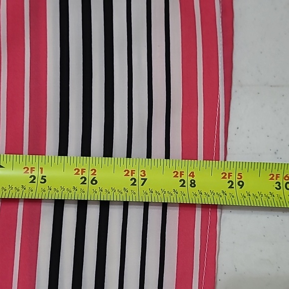Notations Pink, Black & White Striped V-neck Button-up Blouse size 3X - Picture 6 of 6